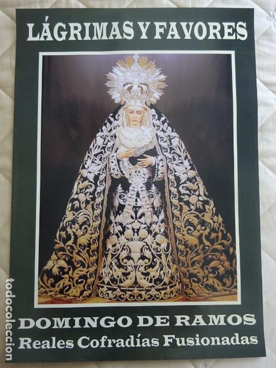 Affiches de Semaine Sainte: POSTER CARTEL RELIGIOSO SEMANA SANTA M&Aacute;LAGA. FUSIONADAS MAR&Iacute;A SANT&Iacute;SIMA L&Aacute;GRIMAS Y FAVORES 59CM. 15