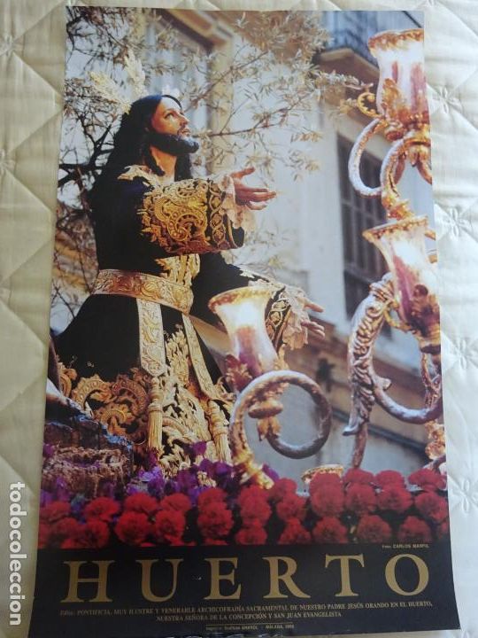 Affiches de Semaine Sainte: POSTER CARTEL RELIGIOSO SEMANA SANTA M&Aacute;LAGA. 2002 COFRAD&Iacute;A JES&Uacute;S ORANDO EN EL HUERTO 68CM. 23