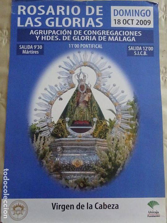 Plakate der Karwoche: CARTEL POSTER RELIGIOSO SEMANA SANTA M&Aacute;LAGA. 2009 AGRUPACI&Oacute;N CONGREGACIONES DE GLORIA 51CM. 681