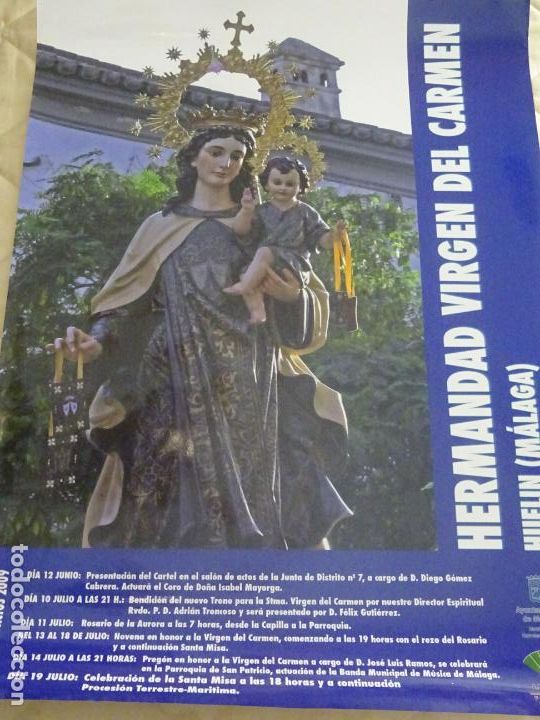 Affiches de Semaine Sainte: POSTER CARTEL RELIGIOSO SEMANA SANTA M&Aacute;LAGA. VIRGEN DEL CARMEN HUELIN 2009. 67CM 102