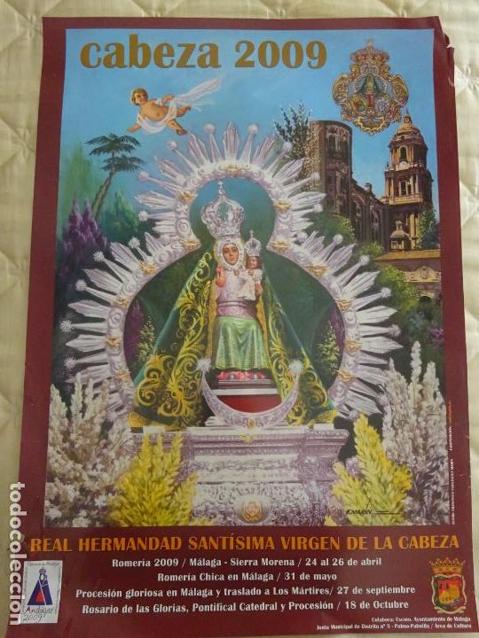 Affiches de Semaine Sainte: POSTER CARTEL RELIGIOSO SEMANA SANTA M&Aacute;LAGA. VIRGEN DE LA CABEZA 2009. 67CM 108
