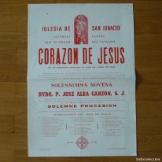 Carteles de Semana Santa: CARTEL CORAZÓN DE JESÚS 1965, JEREZ DE LA FRONTERA, 50 X 35 CM. Lote 374872659