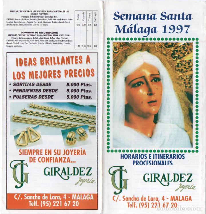 Carteles de Semana Santa: Itinerario/Programa Semana Santa M&aacute;laga 1997 - Foto 1