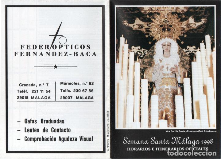 Carteles de Semana Santa: Itinerario/Programa Semana Santa M&aacute;laga 1998 - Foto 1