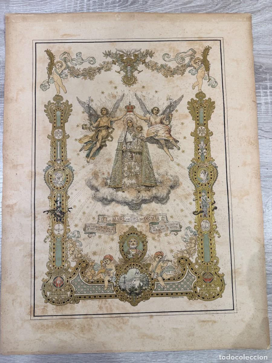 Carteles de Semana Santa: 1897 Chromolithograph - Mare de Deu de Gracia - Foto 3