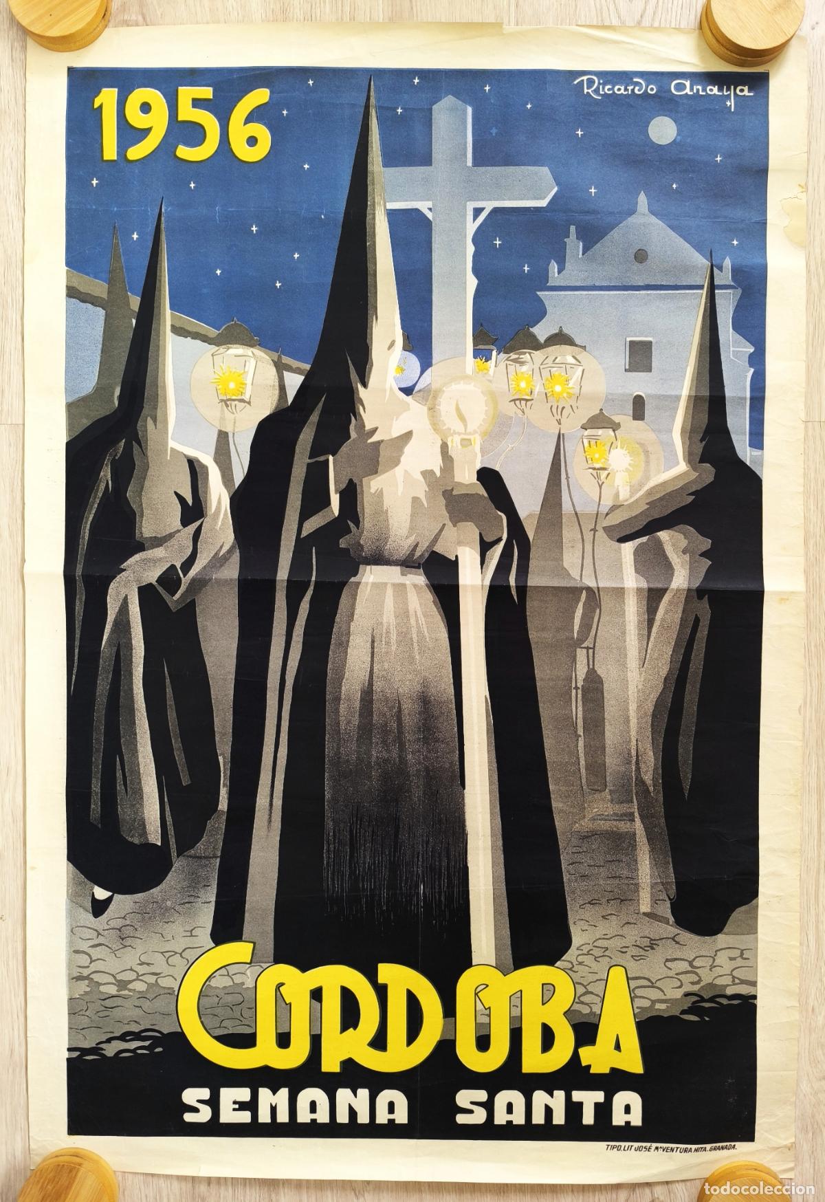 Carteles de Semana Santa: RW CARTEL CORDOBA SEMANA SANTA 1956 LITOGRAFIA RICARDO ANAYA ORIGINAL CFF136