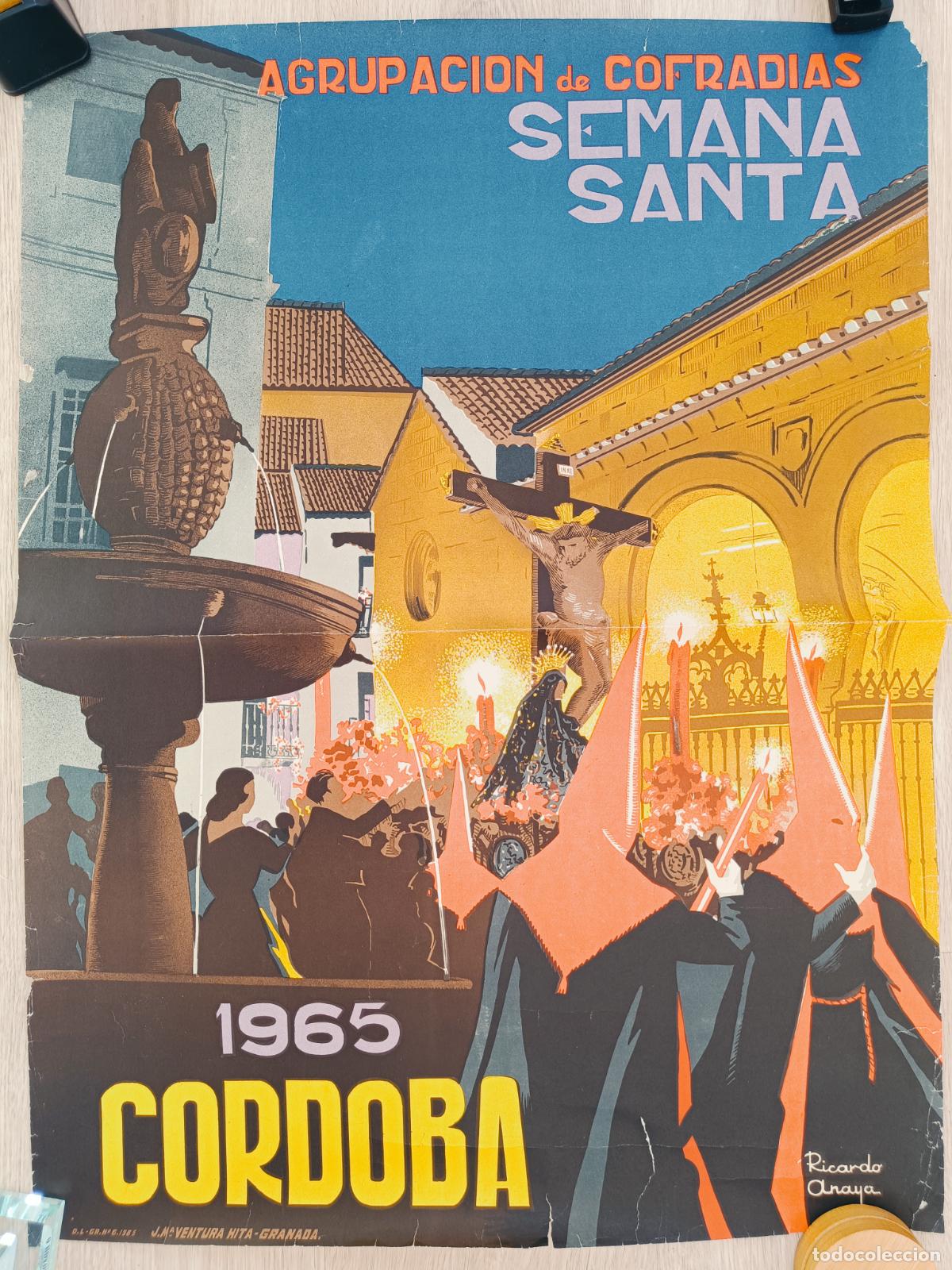 Carteles de Semana Santa: CARTEL SEMANA SANTA CORDOBA 1965 RICARDO ANAYA AGRUPACION DE COFRADIAS CSS8