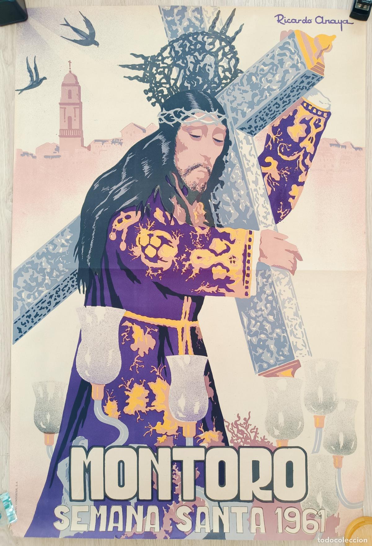 Carteles de Semana Santa: CARTEL SEMANA SANTA MONTORO CORDOBA 1961 RICARDO ANAYA LITOGRAFIA CSS10
