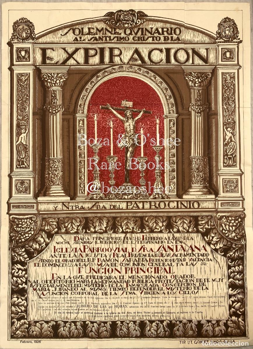 Carteles de Semana Santa: G&Oacute;MEZ, I. Solemne quinario Cristo Expiraci&oacute;n. Sevilla. 1926. El Cachorro.