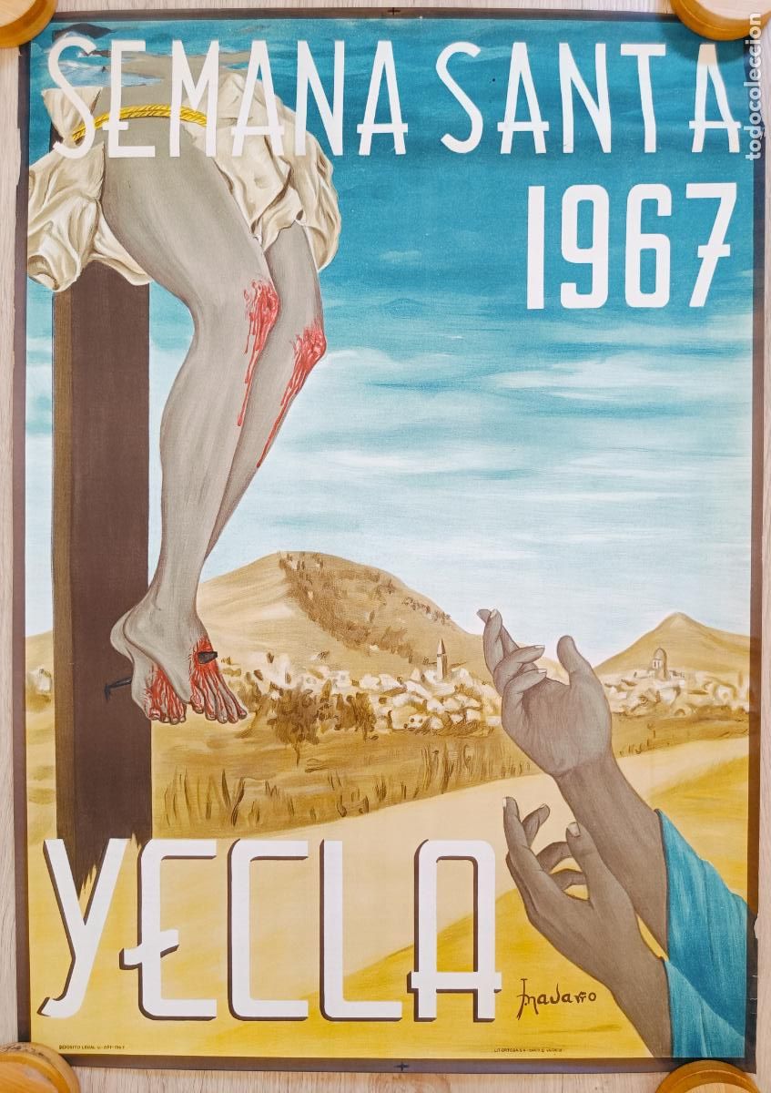 Carteles de Semana Santa: CARTEL SEMANA SANTA YECLA 1967 MURCIA J. NAVARRO LITOGRAFIA CSS14