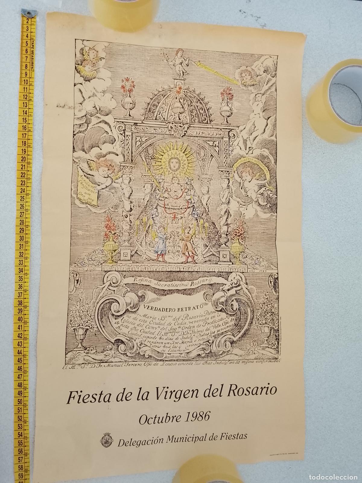 Carteles de Semana Santa: gran cartel cadiz virgen de rosario patrona 1986 fiestas de la virgen