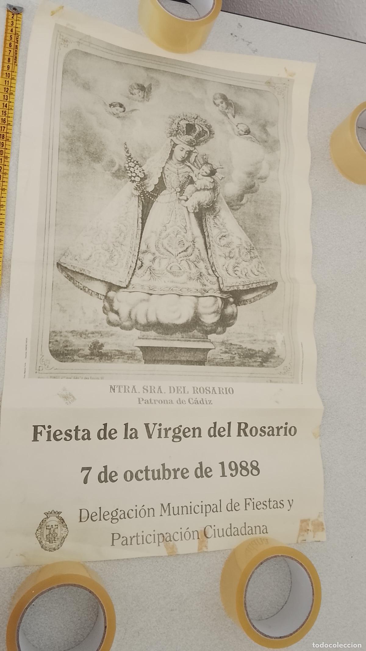 Carteles de Semana Santa: gran cartel cadiz virgen de rosario patrona 1988 fiestas de la virgen