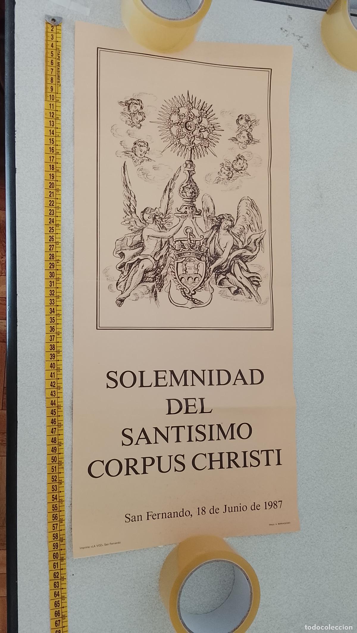 Carteles de Semana Santa: gran cartel cadiz SAN FENANDO , CORPUS CHRISTI 1987 ALFONSO BERRAQUERO