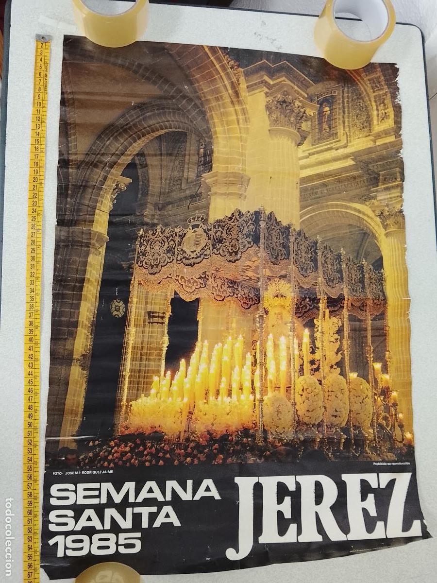 Carteles de Semana Santa: gran cartel ORIGINAL SEMANA SANTA JEREZ CADIZ 1985