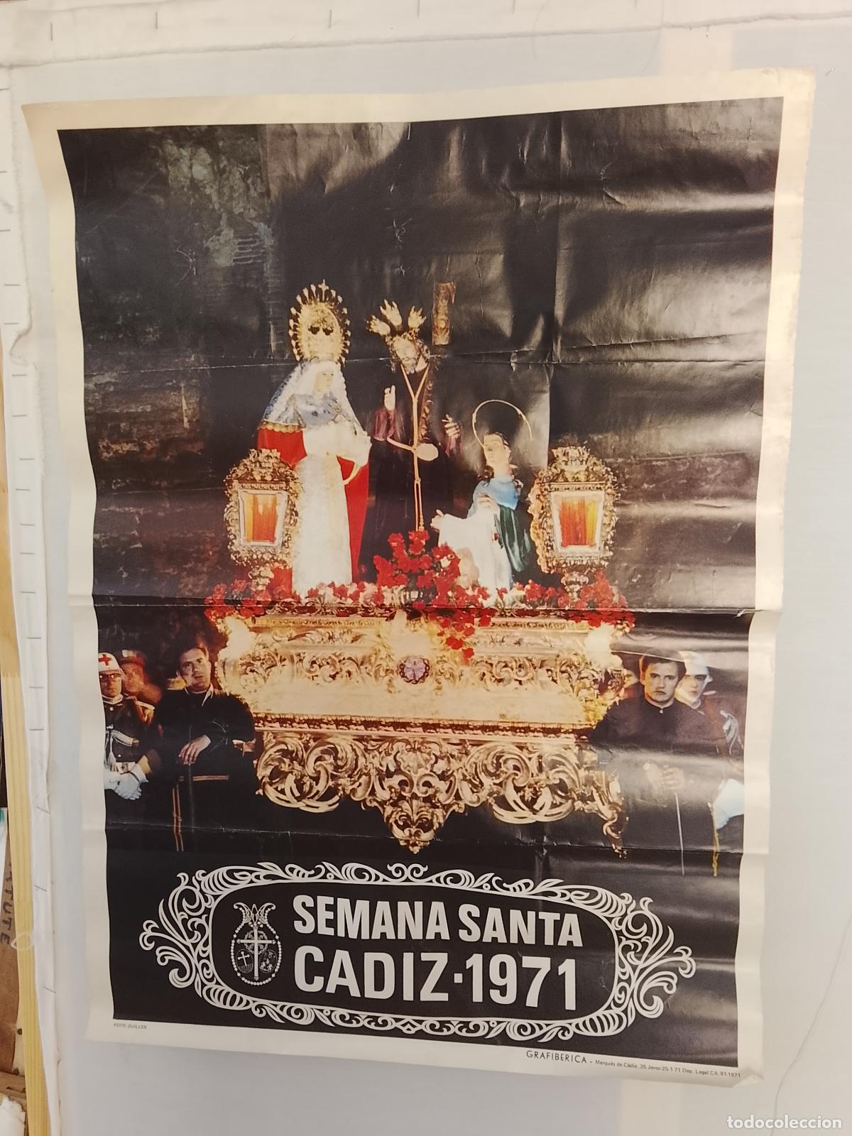 Carteles de Semana Santa: A-4 CARTEL SEMANA SANTA CADIZ 1971