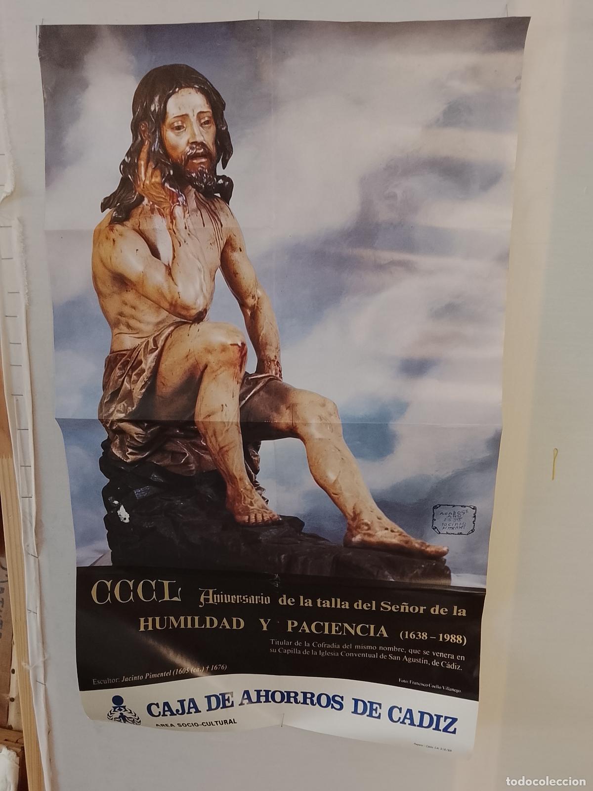 Carteles de Semana Santa: A-35 CARTEL SEMANA SANTA CADIZ CRISTO HUMILDAD Y PACIENCIA CADIZ 1988