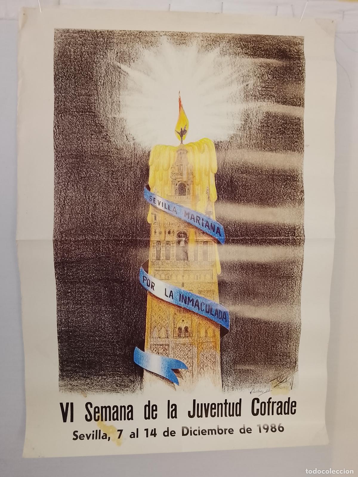 Carteles de Semana Santa: A-58 CARTEL SEMANA SANTA - SEMANA DE LA JUVENTUD COFRADE SEVILLA 1986
