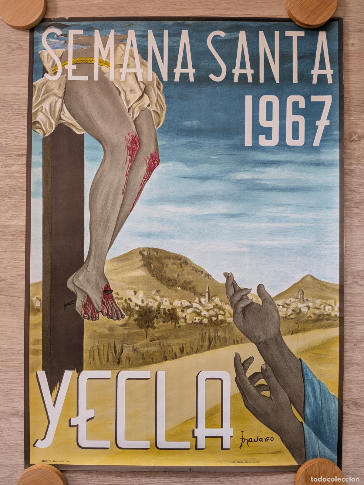 Carteles de Semana Santa: RW CARTEL SEMANA SANTA YECLA 1967 MURCIA J. NAVARRO LITOGRAFIA CFF184 R