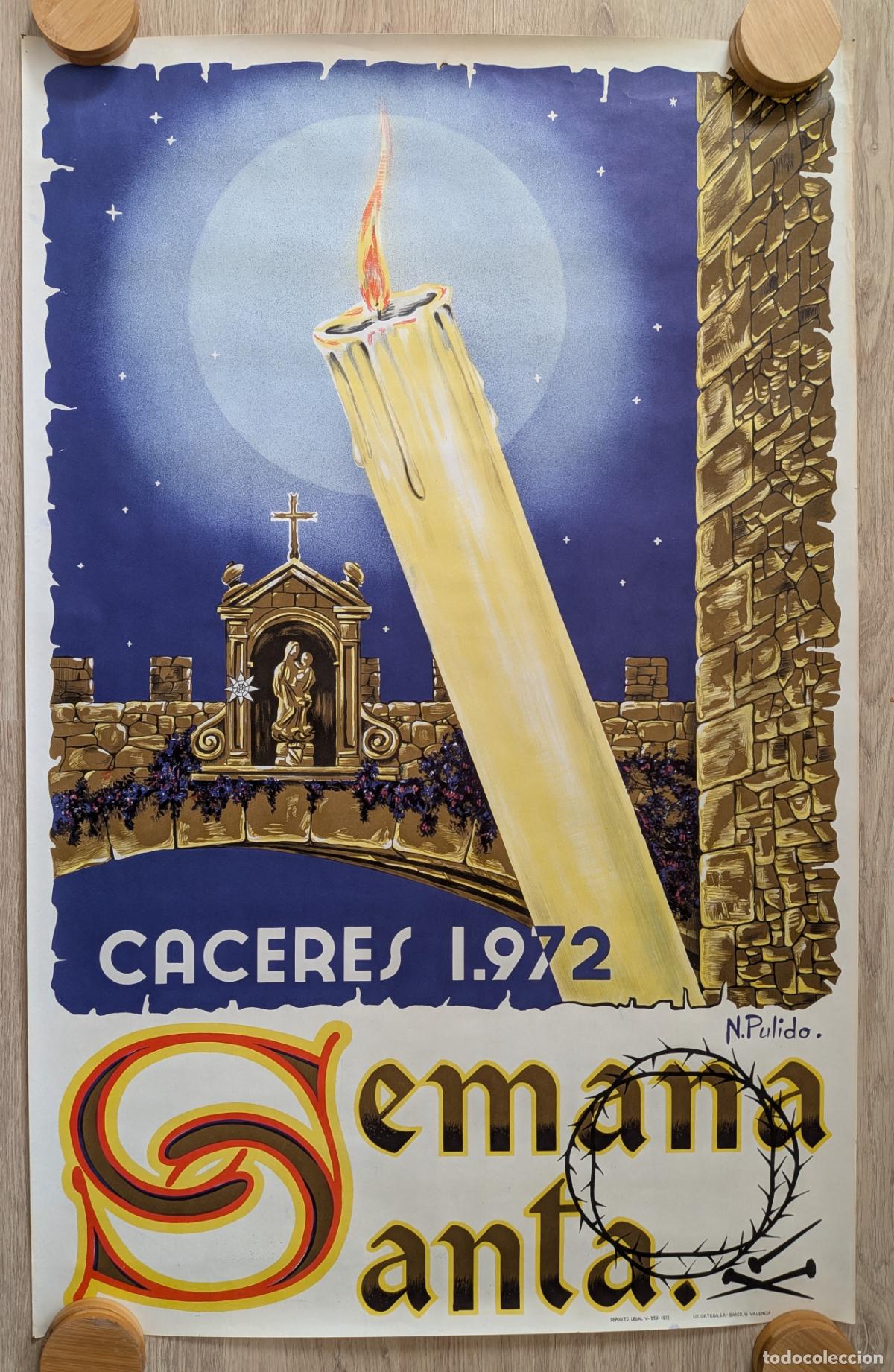 Carteles de Semana Santa: RW CARTEL SEMANA SANTA CACERES 1972 N PULIDO CFF189