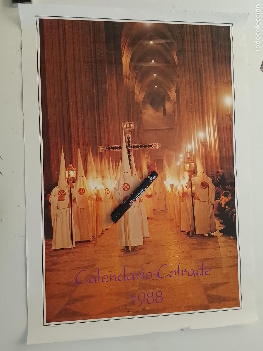 Carteles de Semana Santa: 65x47 cm gran cartel calendario cofrade semana santa sevilla 1988 virgen de la amargura