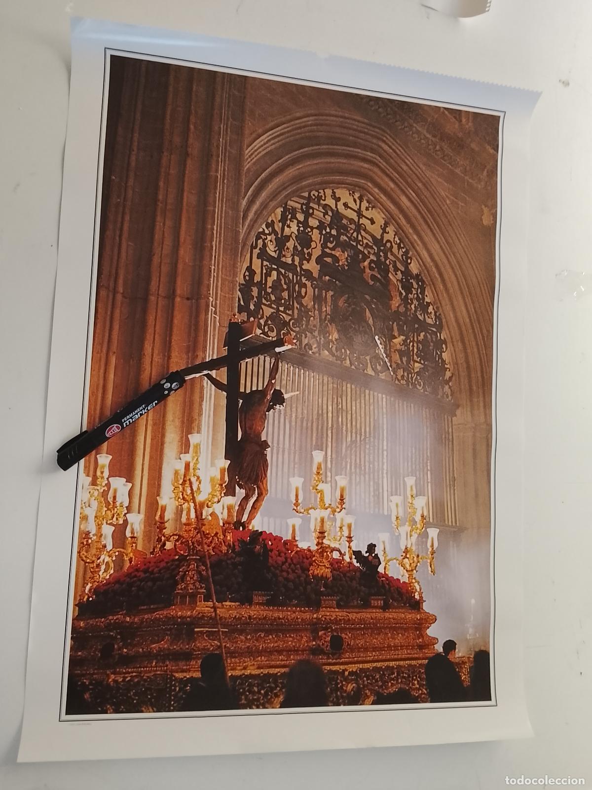 Carteles de Semana Santa: 65x47 cm gran cartel calendario cofrade semana santa sevilla 1988 cofradia cristo del amor
