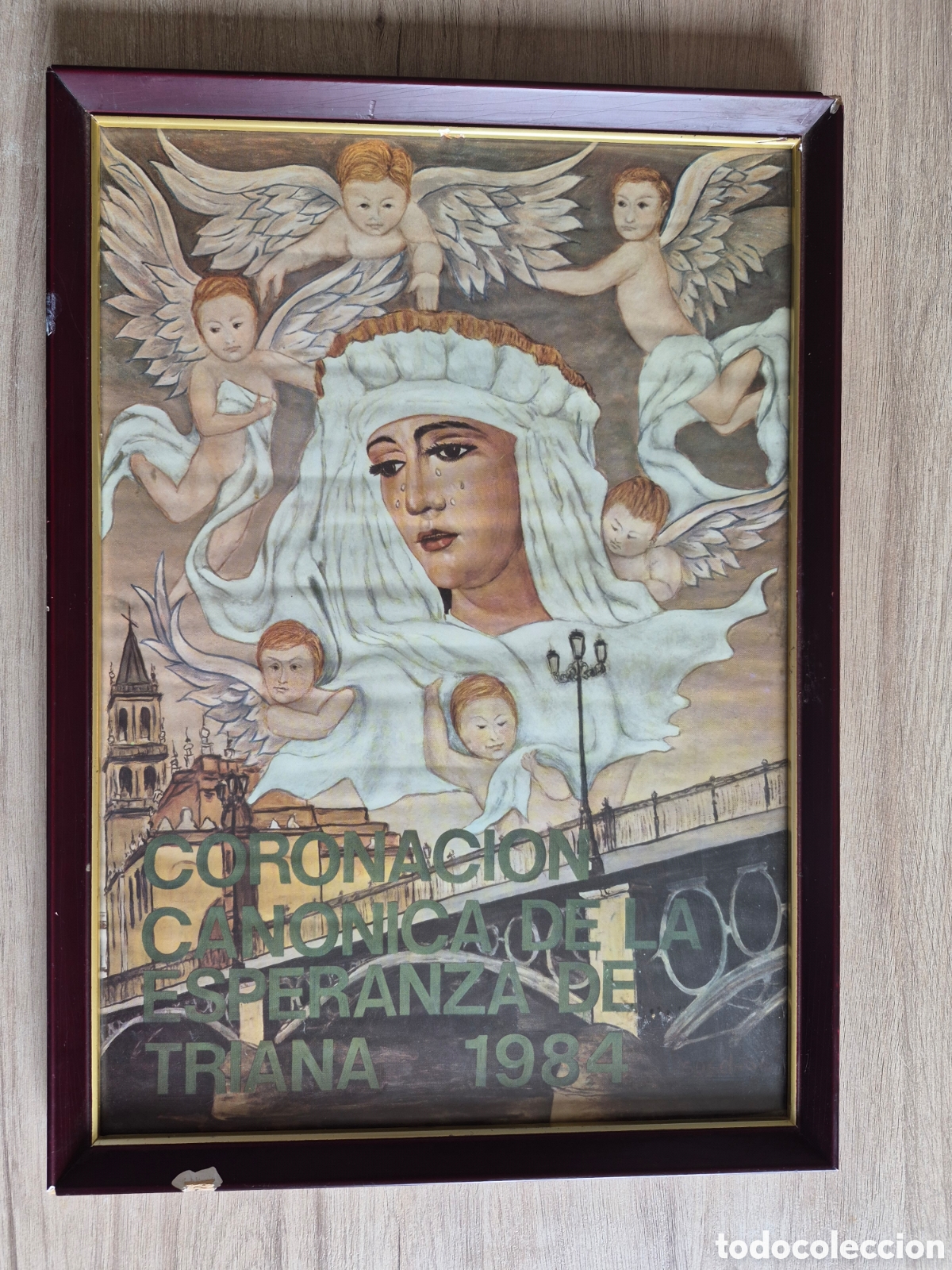 Carteles de Semana Santa: CARTEL de la CORONACION de la ESPERANZA DE TRIANA 1984 - 49 x 35 cm. - Semana Santa SEVILLA