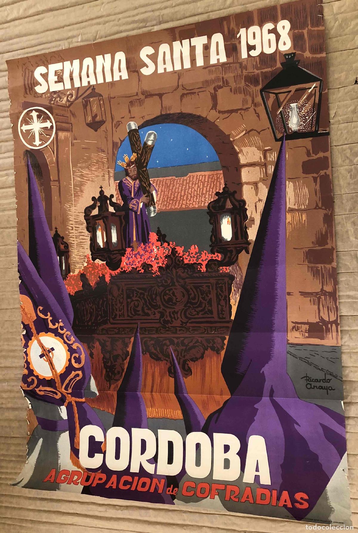 Carteles de Semana Santa: CARTEL SEMANA SANTA CORDOBA 1968. ILUSTRADO POR RICARDO ARANA. AGRUPACION DE COFRADIAS