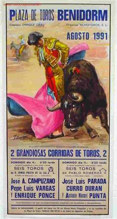 Carteles toros: CARTEL TOROS BENIDORM 1991 - Foto 1