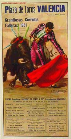 Carteles toros: CARTEL TOROS VALENCIA 1981 - Foto 1