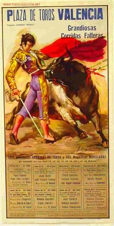 Carteles toros: CARTEL  TOROS VALENCIA 1982-3 - Foto 1