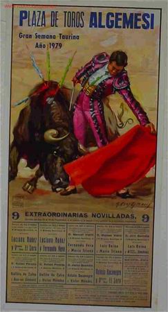 Carteles toros: CARTEL  TOROS ALGEMESI VALENCIA 1979 - Foto 1