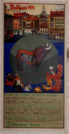 Affiches Tauromachie: CARTEL TOROS Y FIESTAS BILBAO 1974