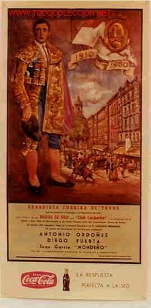 Plakate Stiere: CARTEL TOROS Y FIESTAS BILBAO 1960