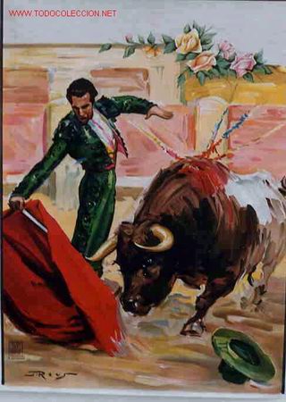 Carteles toros: CARTEL TOROS  N&ordm; 2  ILUSTRADOR JUAN REUS , TAMA&Ntilde;O SALON , SIN TEXTO