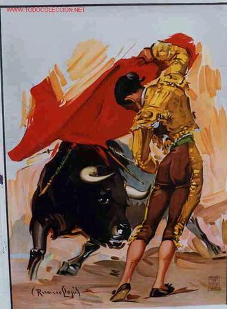 Carteles toros: CARTEL TOROS  N&ordm;4  ILUSTRADOR RUANO LLOPIS, TAMA&Ntilde;O SALON , SIN TEXTO