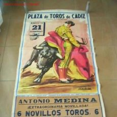 Carteles Toros: CARTEL DE LA PLAZA DE TORO DE CADIZ,DOMINGO 21/08/1960