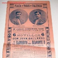Carteles Toros: ANTIGUO CARTEL DE LA PLAZA DE TOROS DE VALENCIA - 29 DE ABRIL 1917 - JOSE BLANCO, BLANQUITO Y MANUEL