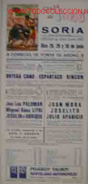 Cartazes Touros: CARTEL PLAZA DE TOROS DE SORIA, 26, 29 y 30 junio 1991