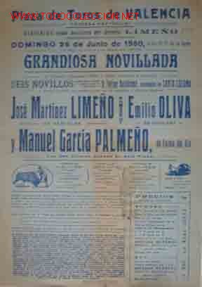 Bull Posters: CARTEL PLAZA DE TOROS DE VALENCIA, 26 Junio 1960