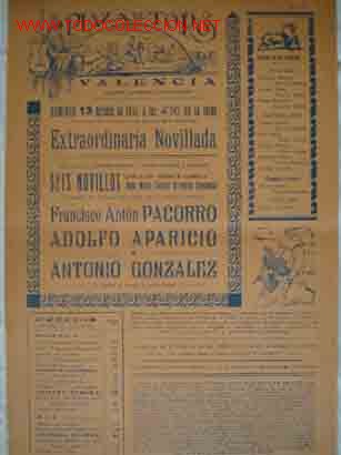 Bull Posters: CARTEL PLAZA DE TOROS DE VALENCIA, 13 octubre 1957