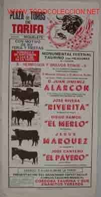 Cartazes Touros: CARTEL PLAZA DE TOROS DE TARIFA, 9 septiembre 1979