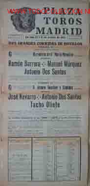 Carteles Toros: CARTEL PLAZA DE TOROS DE MADRID: 12 y 14 octubre 1951