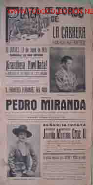 Cartazes Touros: CARTEL PLAZA DE TOROS DE LA CABRERA, 13 Junio de 1935