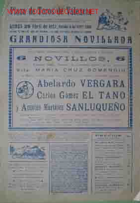 Carteles Toros: CARTEL PLAZA DE TOROS DE VALENCIA, 29 abril de 1957