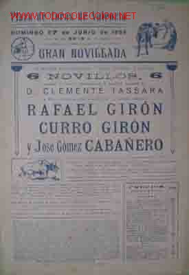 Bull Posters: CARTEL PLAZA DE TOROS DE VALENCIA, 17 Junio 1956
