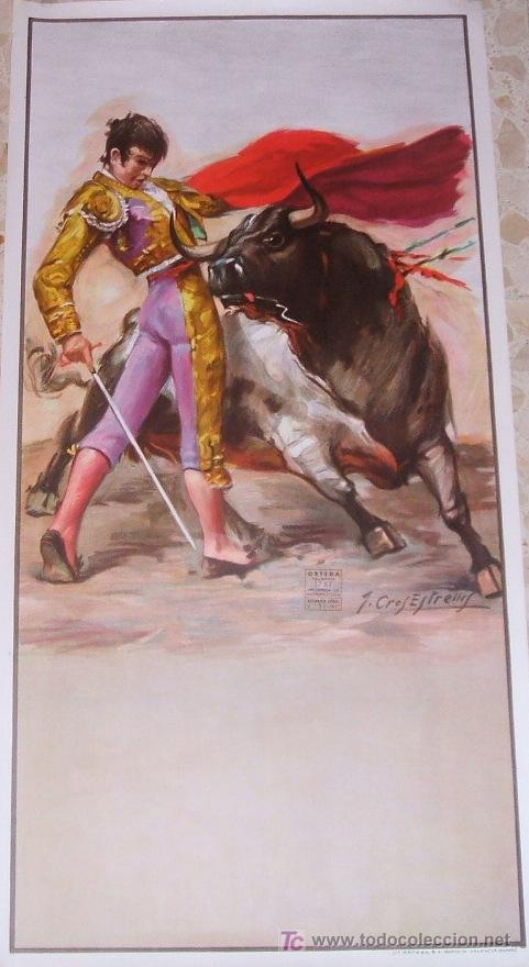 Affiches Tauromachie: CARTEL DE TOROS SIN TEXTO IMPRESO.106x54cm. A&Ntilde;O: 1977