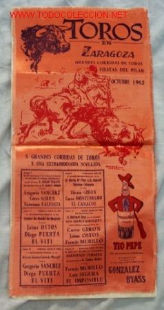 Cartazes Touros: TOROS EN ZARAGOZA. SEDA