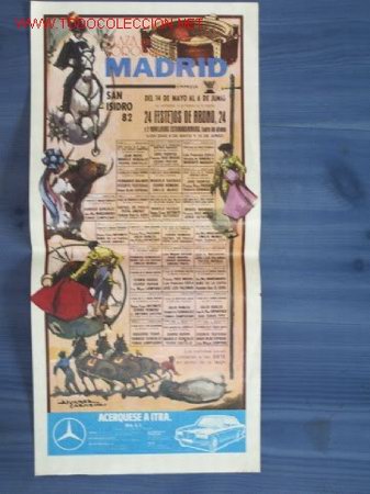 Carteles Toros: PLAZA TOROS MADRID
