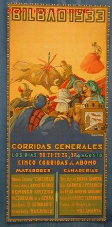 Carteles Toros: CARTEL TOROS BILBAO. 1933