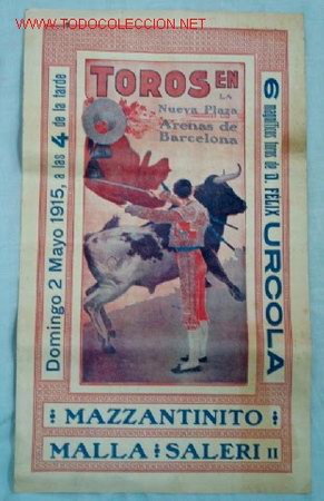 Cartazes Touros: CARTEL TOROS BARCELONA. A&Ntilde;O 1915